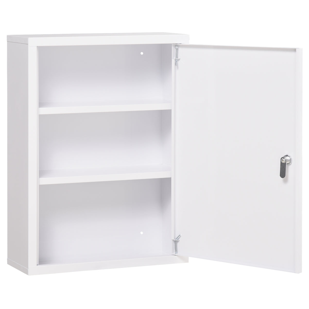 Medizinschrank, 3 F?cher, abschlie?bare T¨¹r, stabiles Stahlgeh?use, wei?, 40 x 15 x 53,5 cm