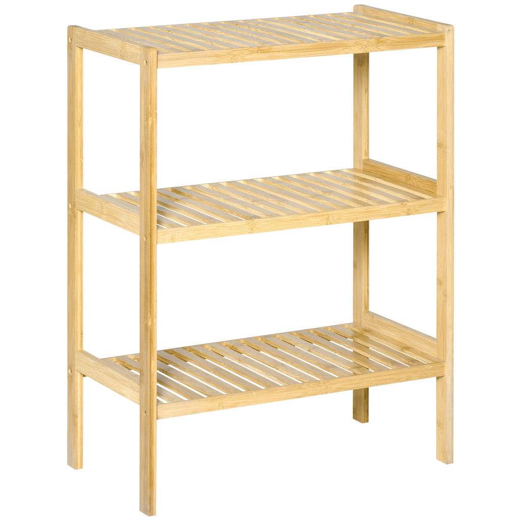 Regal Bambusregal 3 Regalböden, Bambus 62 cm x 33 cm x 80 cm, Natur