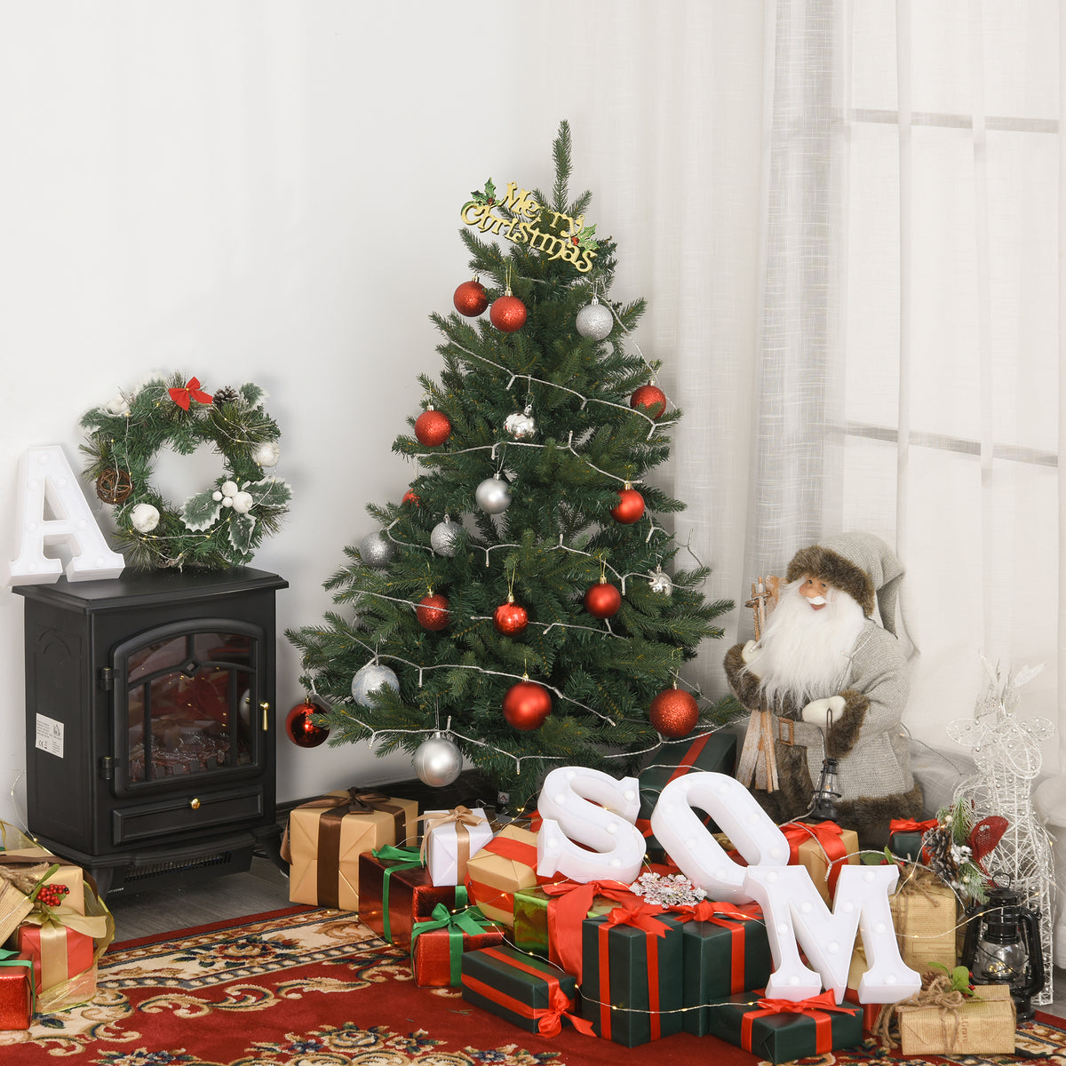 Weihnachtsbaum Christbaum Kunsttanne, 1,2 m, inkl. Ständer, Ø85 cm x 120 cm, Grün