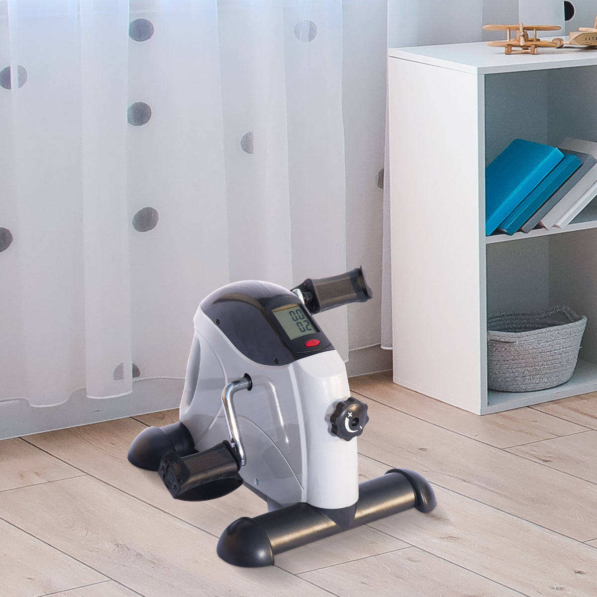 Portable Mini Exercise Bike Fitness Training Adjustable Knob for Leg & Arm W/LCD Display
