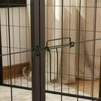 6 Panels Dog Playpen, Portable Detachable Puppy Pen with Door, for Medium Dogs, 80cm High, Grey