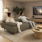 Schlafsofa mit verstellbarer Rückenlehne, Bettfunktion, verstecktem Stauraum und Cordbezug, Dunkelgrün