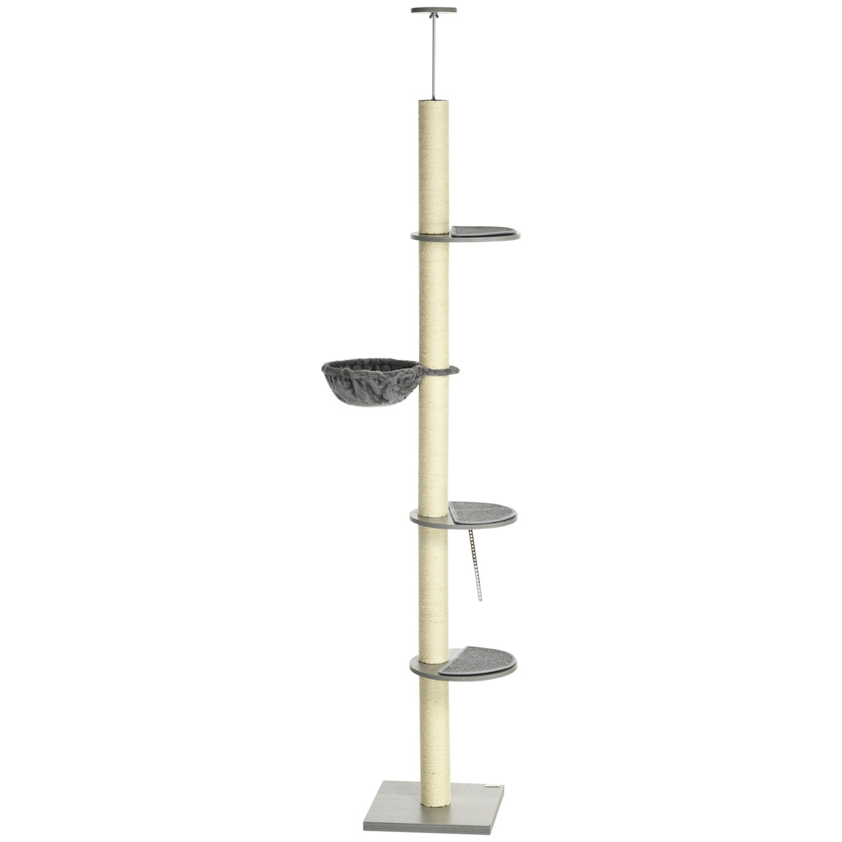 250cm Floor to Ceiling Cat Tree with Hammock, Scratching Post