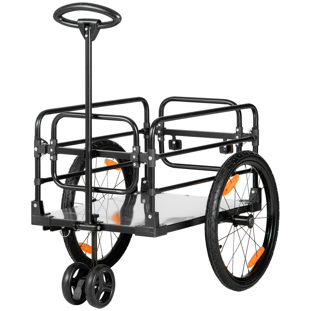 Lastenanhänger Bollerwagen 130 x 64 x 103 cm Stahl Schwarz+Grau