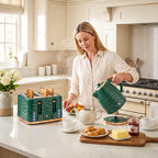 2-in-1 Toaster und Wasserkocher Set, 7 Bräunungsstufen, Auftau- und Aufwärmfunktion, Grün