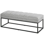 Sitzbank im Industrie-Design, Bettbank, Metallbeine, Rosa + Schwarz