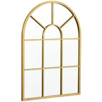 Fensterspiegel mit Metallrahmen, 70 x 2 x 50 cm, goldfarben