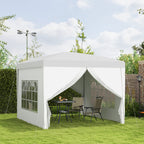 3x3(m) Pop-Up Gazebo, with Curtain Walls and Windows, White