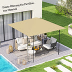 3 x 3(m) Gazebo Canopy Replacement Cover, Garden Gazebo Roof Replacement with Drain Holes, Water Resistant PVC Coating, 370g/㎡, UPF30+, TOP COVER ONLY, Beige