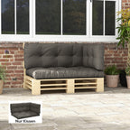 Polsterauflage Gartenmöbelsitzkissen Sitzauflage, wetterbeständig, Knopfheftung, 120 cm x 80 cm x 12 cm, Grau