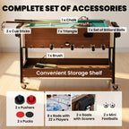 3-in-1 Multi Spieltisch drehbar Multifunktionstisch mit Billardtisch Tischfußball Airhockey Ablagefach