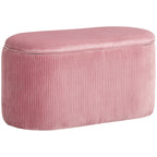 Sitzbank Bank mit Stauraum Polsterbank Ottomane, Retrodesign, Samtoptik, 81 cm x 40 cm x 41 cm, Altrosa