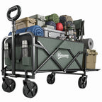 Gartenwagen 90 kg belastbar, klappbar Transportwagen mit herausnehmbare Plane, Griff, R?dern 72 Liter Gr¨¹n