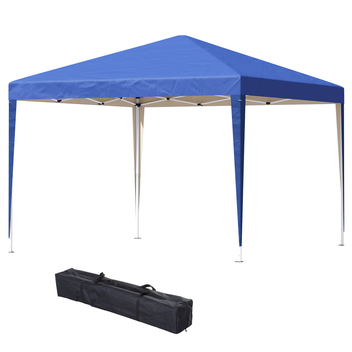 Pavillon, 2,95 x 2,95 m Pop-Up-Faltpavillon, Gartenpavillon, Partyzelt, UV-Schutz, Stahl+Oxfordstoff, Blau