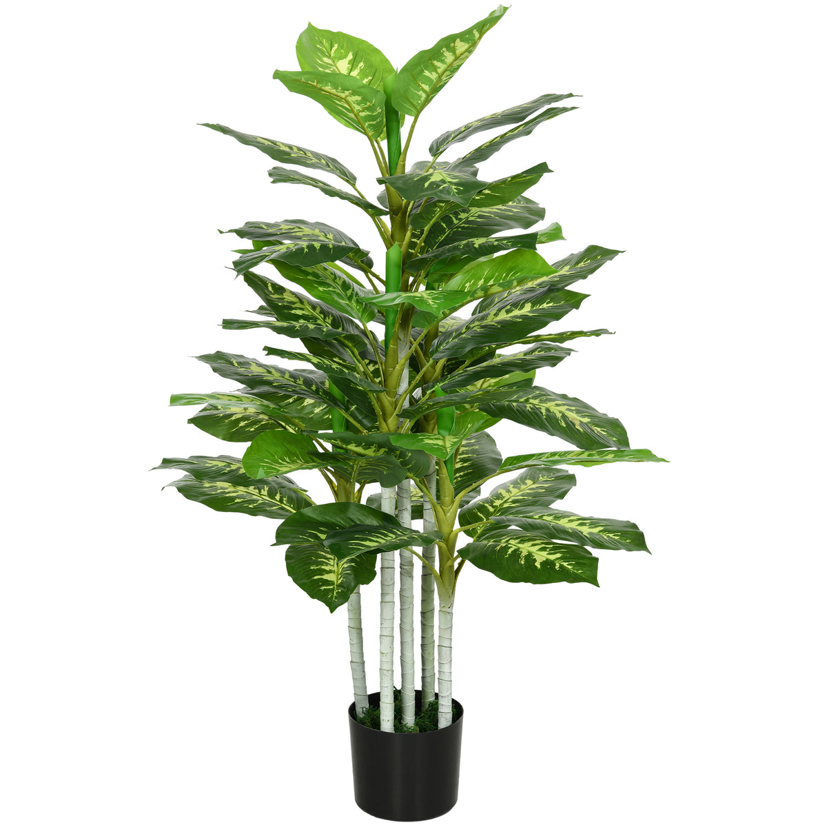 Kunstpflanze, Kunststoff-Pflanze, Zementtopf, Indoor und Outdoor, 120 cm, Gr¨¹n
