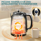 Wasserkocher Toaster Set mit 2 Scheiben Toaster, Schwarz