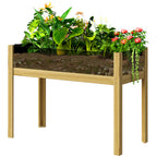 Hochbeet, Holz-Pflanzbox mit Acrylplatten an zwei Seiten, f¨¹r 118 L Erde, Wasserabflussl?cher, 110 x 50 x 80 cm