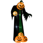Halloween-Deko, 2,40m großer Kürbisgeist, selbstaufblasend, LED-Beleuchtung, für Außenbereiche