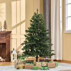 Künstlicher Weihnachtsbaum 150 cm Tannenbaum künstlich mit 444 Spitzen, 3 verschiedenen Blätterformen flammhemmend Christbaum mit Metallständer für drinnen