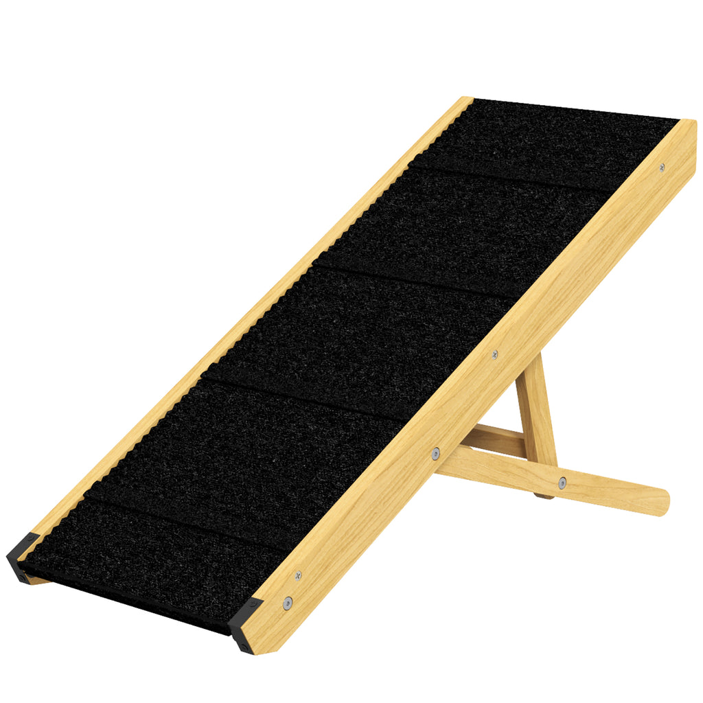 Haustierrampe, verstellbar, 4-stufig, rutschfest, Kiefernholz, faltbar, f¨¹r Hunde bis 15 kg