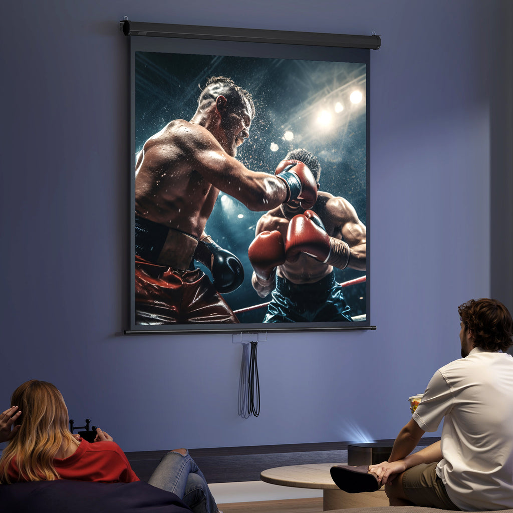 Beamer Leinwand 152 x 152 cm 85 Zoll 1:1 HD 4K Projektionsleinwand für Heimkino Büro-Präsentationen