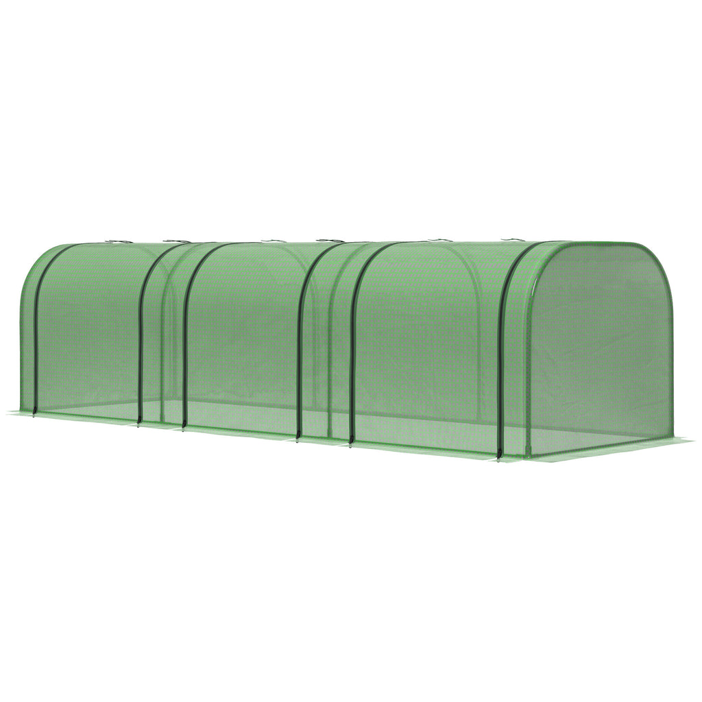 295 x 100 cm Low Tunnel Greenhouse - Green