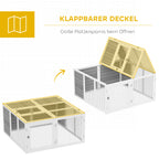 Rabbit Hutch with Openable Foldable Roof, Light Grey