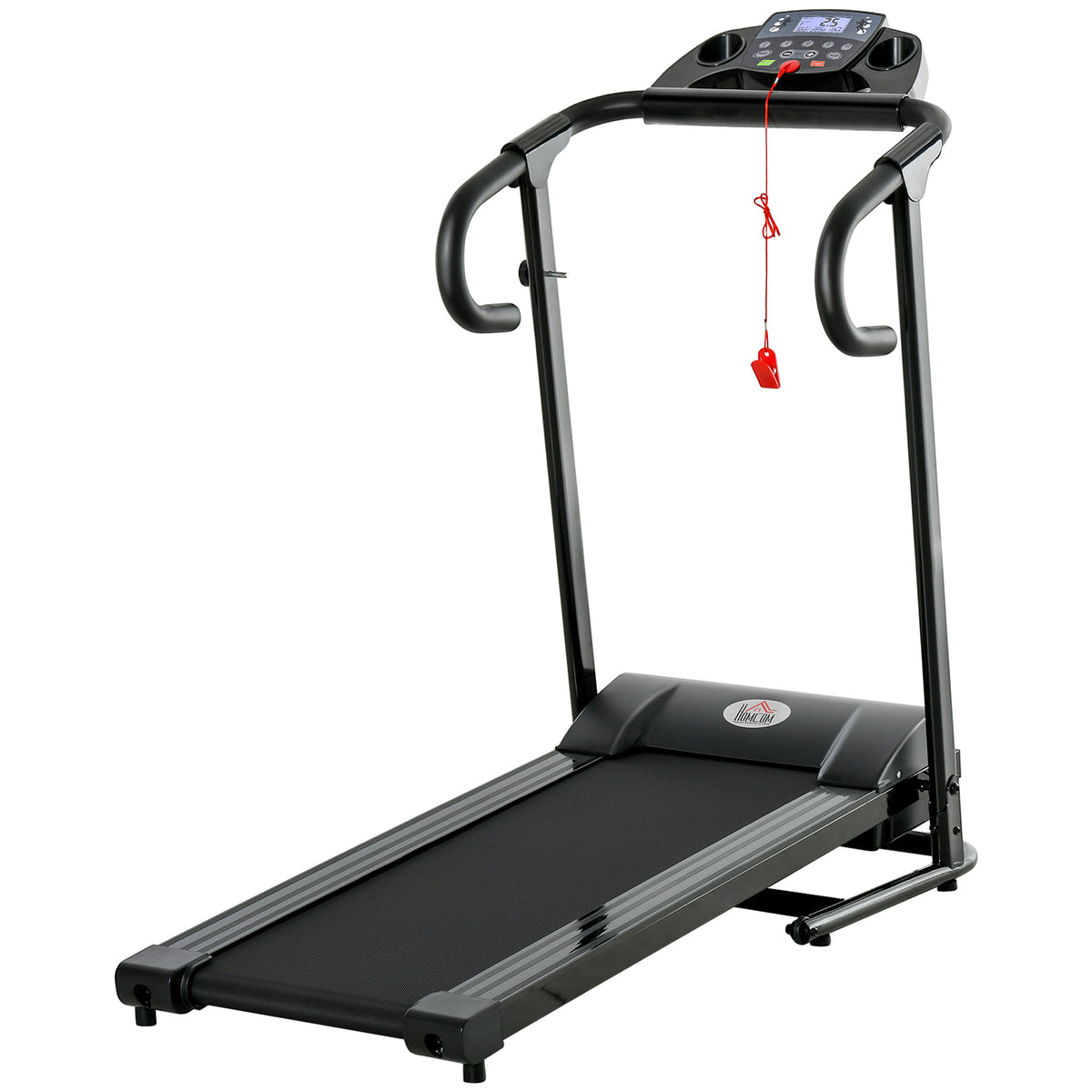 Elektrisches Laufband, faltbar, mit LCD-Display, Geschwindigkeit 0,8-10km/h und 3 Programme, Leistung 500 W, 123 x 62 x 117 cm, Schwarz