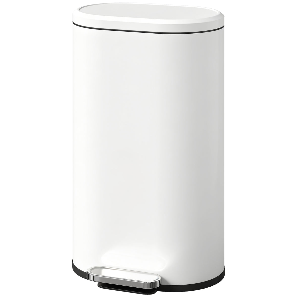 30 L Modern Curved Kitchen Bin - Cream