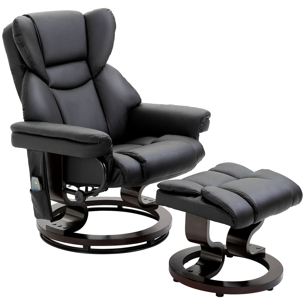 Relaxsessel mit Massagefunktion Fußhocker Liegefunktion Kunstleder 79 x 82 x 101 cm