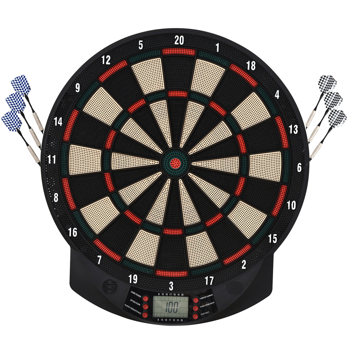 LCD Electronic Dartboard Set Features 26 Games w/ 185 Variations and Include 6 Darts Multi-Game Option Ready-to-Play