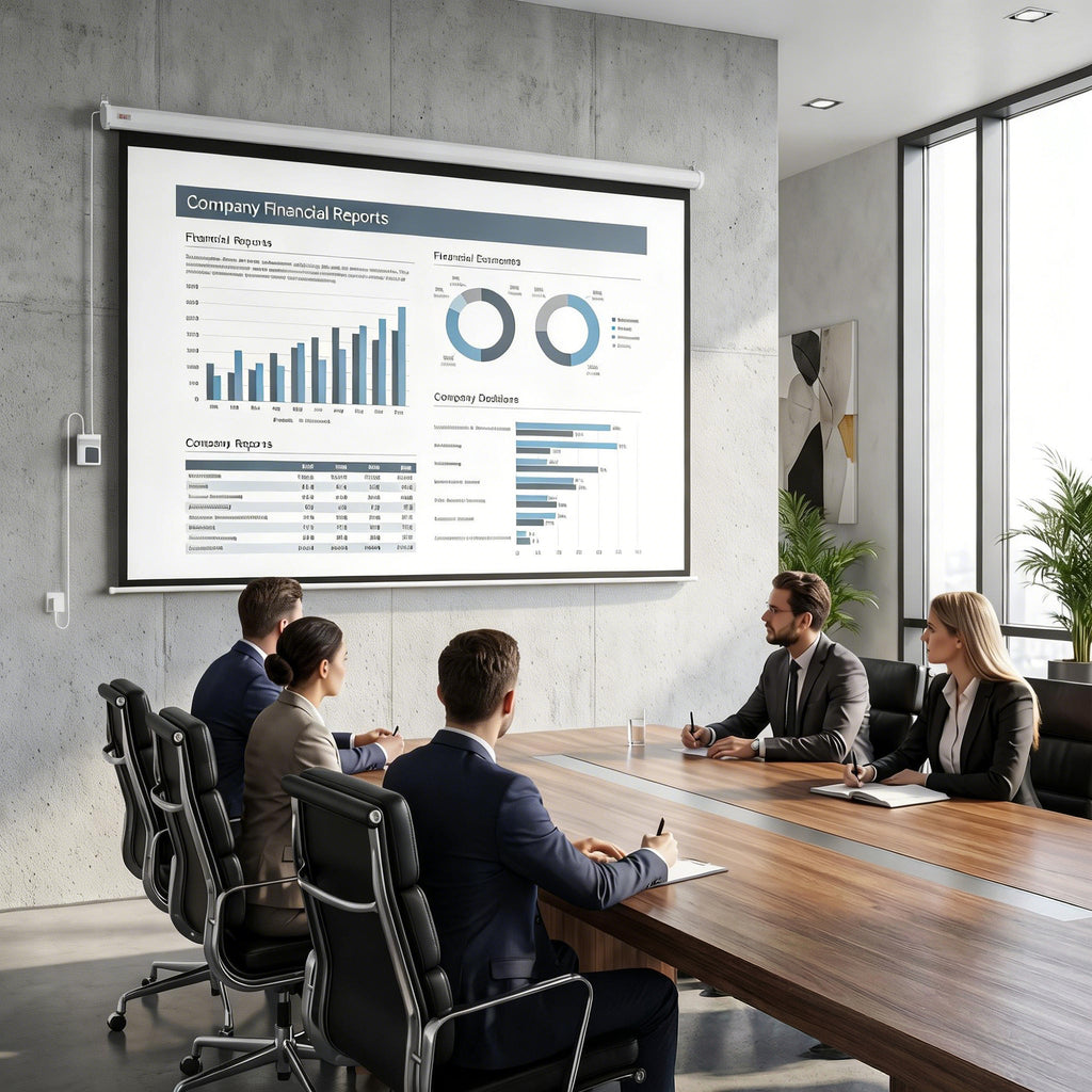 Beamer-Leinwand, inkl. Fernbedienung, 84 Zoll, 4:3 Format, 171x130 cm, Wei?