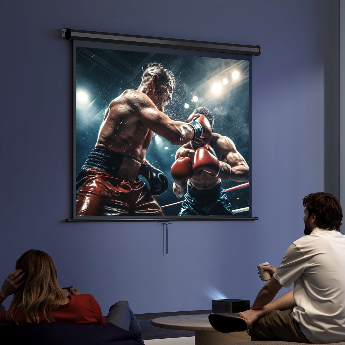 Beamer Leinwand 171 x 128 cm 84 Zoll 4:3 HD 4K Projektionsleinwand Kunststoff, Metall Heimkino