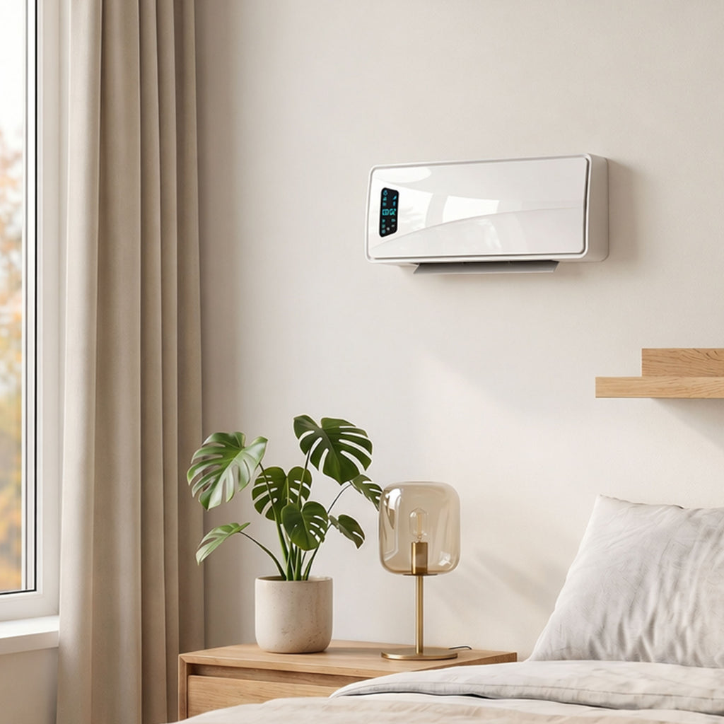 Wand Heizlüfter 2000W Keramik Wandheizgerät mit 3 Modi, LED-Display, Einstellbarer Thermostat, 24H-Timer Weiß