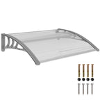 Vordach, Haust¨¹rvordach, ¨¹berdachung f¨¹r Eing?nge und Fenster, 100L x 75B x 23H cm, Silber