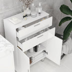 Badezimmerschrank, Badkommode, 2 Schubladen, verstellbares Regal, Holz, Weiß