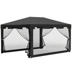 4 x 3 m Party Tent Wedding Gazebo Outdoor Waterproof PE Canopy Shade with Panel