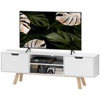 TV-Kommode mit Schubladen und offenen Regalen, MDF, 150 x 39 x 50 cm, Wei?