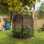 Galvanised Steel Fruit Cage, Plant Protection Tent with Zipped Door, 1.2 x 1.2 x 1.9m, Black