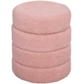 Hocker, rund, Teddyfleece, bis 120kg, ¦µ40x45H cm, Rosa