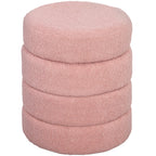 Hocker, rund, Teddyfleece, bis 120kg, ¦µ40x45H cm, Rosa
