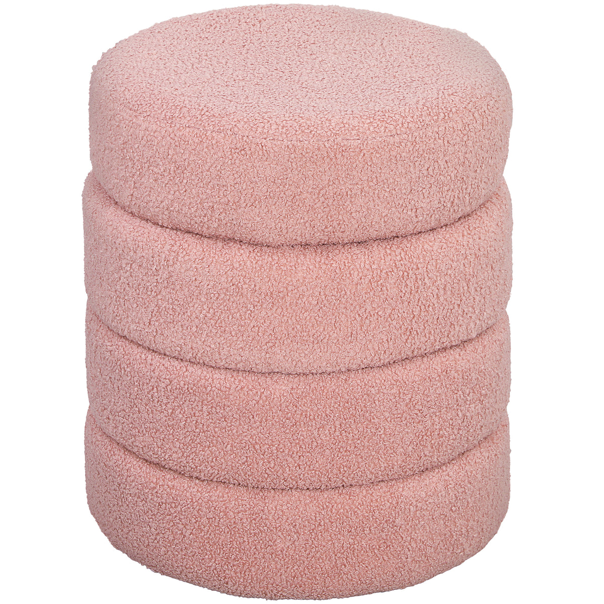 Hocker, rund, Teddyfleece, bis 120kg, ¦µ40x45H cm, Rosa