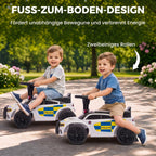 Rutschauto Kinder Polizei Rutschfahrzeug mit Musik Licht Anti-Kipp-Schutz & Stauraum unter dem Sitz 18-36 Monate Weiß