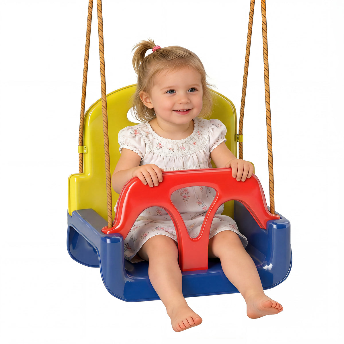 3 in 1 Detachable Kids Swing Seat with Seatbelt, Adjustable Rope for Indoor, Outdoor, Dark Blue