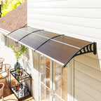 Front Door Canopy, Outdoor Awning, Rain Shelter, 303 x 96cm , Brown