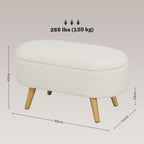 Sitzbank mit Stauraum und Deckel, Fu?hocker f¨¹r Flur, Wohnzimmer, Schlafzimmer, Holz, Stoffbezug, Wei?