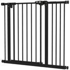 Adjustable Safety Gate w/ One Extensions, Four Adjustable Screws, Black