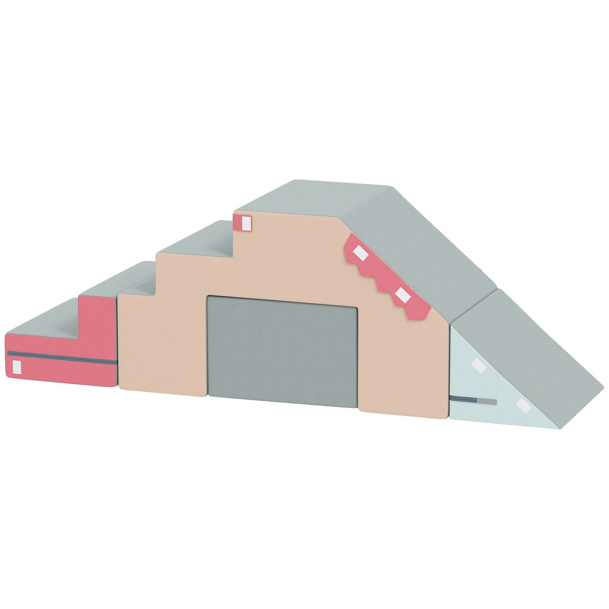 2-teiliges weiches Spielbl?cke-Set f¨¹r Kleinkinder, Kunstleder, Schaumstoff, zum Klettern, Bauen, Spielen, Bunt