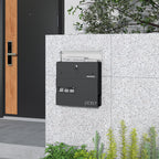 Locking Galvanised Steel Letterbox - Charcoal Grey/Black