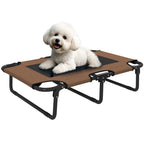 Erh?htes Hundebett klappbar Haustierbett, Outdoor Hundeliege mit Netzdesign Kaffee Oxford 75 x 51 x 18 cm